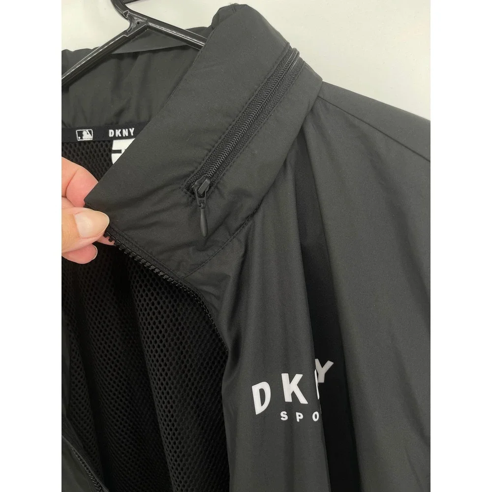 DKNY Sport MLB Seattle Mariners Windbreaker Jacket Full Zip Womens LG Black NEW - Picture 16 of 16